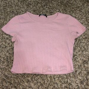 pink crop top